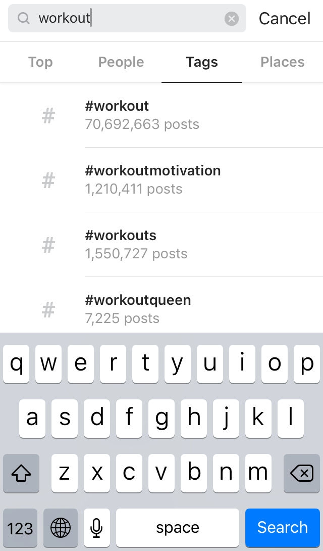 Hashtag Instagram Keyword EN Workout
