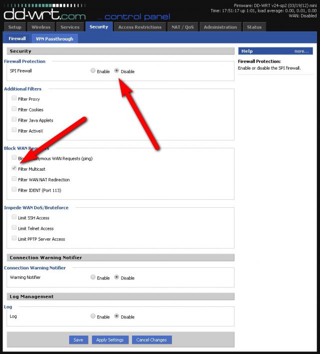 DD-WRT Repeater Security Firewall