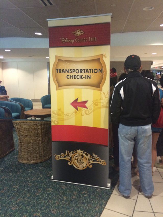 Disney Cruise Line Transportation Checkin Sign