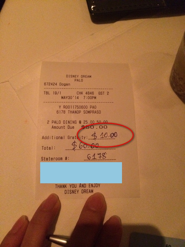 Disney-Cruise-Dream-Palo-Dinner-Receipt