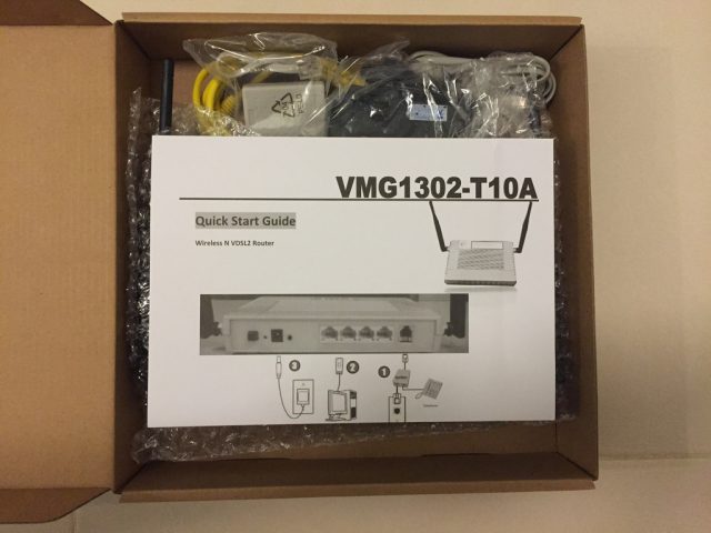 ZyXEL VMG1302 T10A Box Unpacked