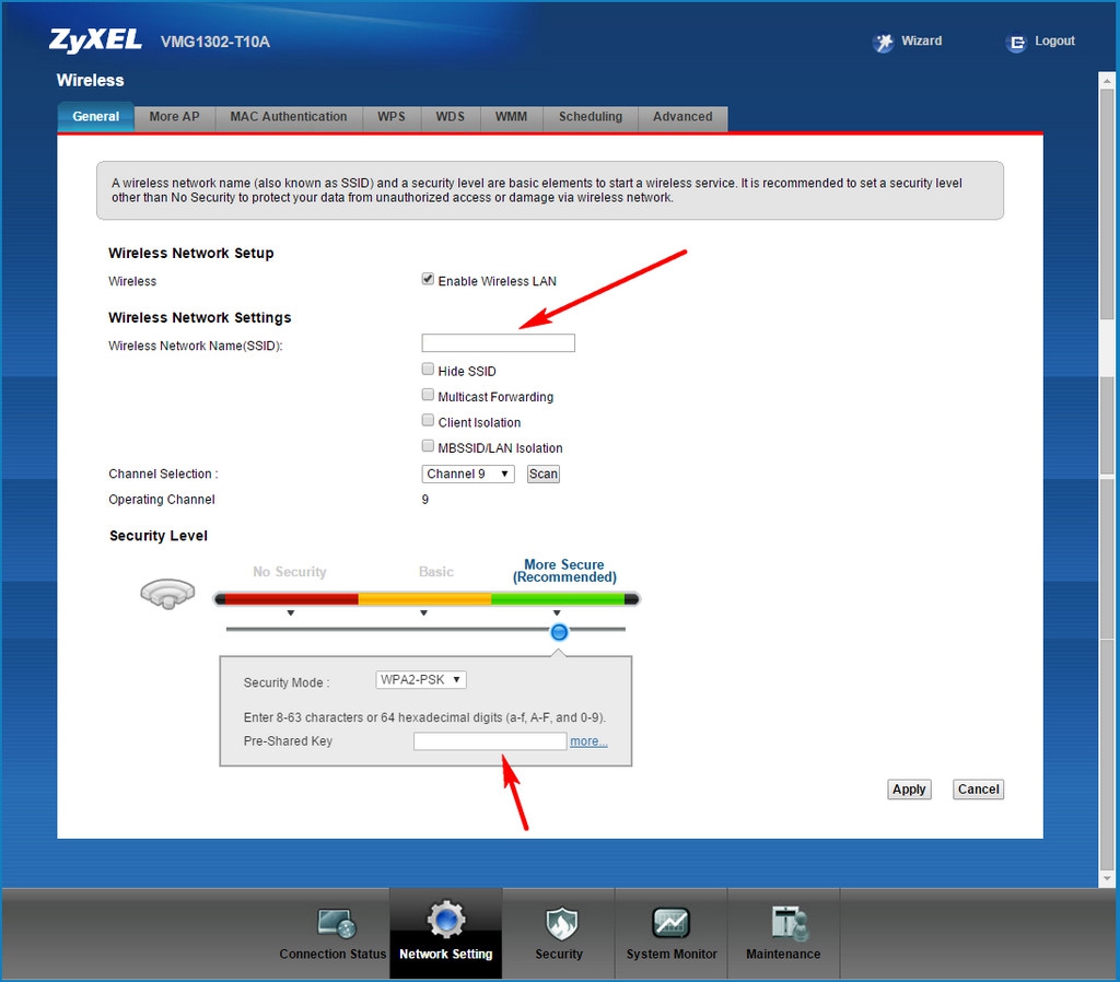 zyxel-vmg1302-t10a-screen-network-wireless-setting