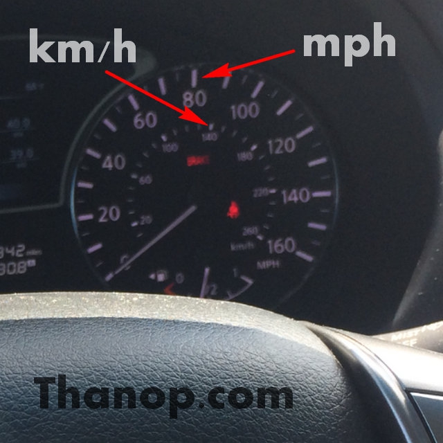 driving-in-usa-car-speed-meter-mph-and-kmph