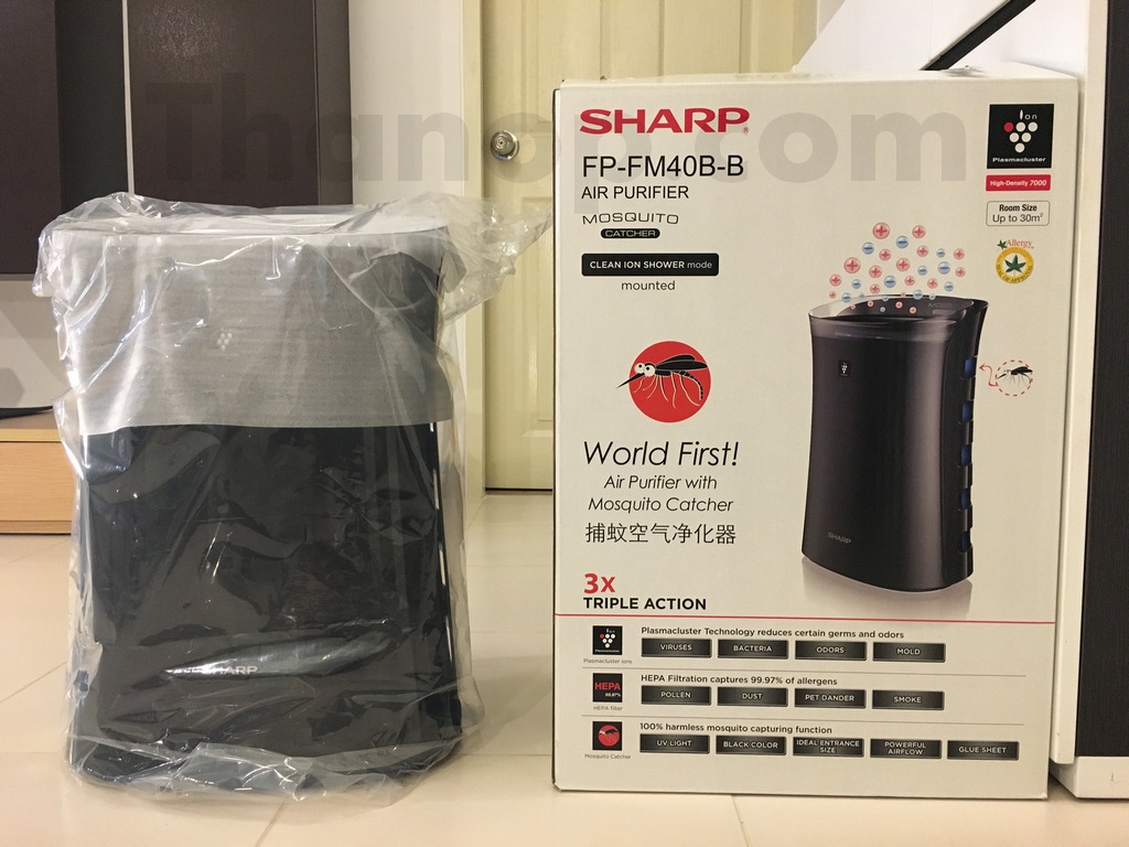 sharp-fp-fm40b-b-box-and-machine-in-plastic-bag