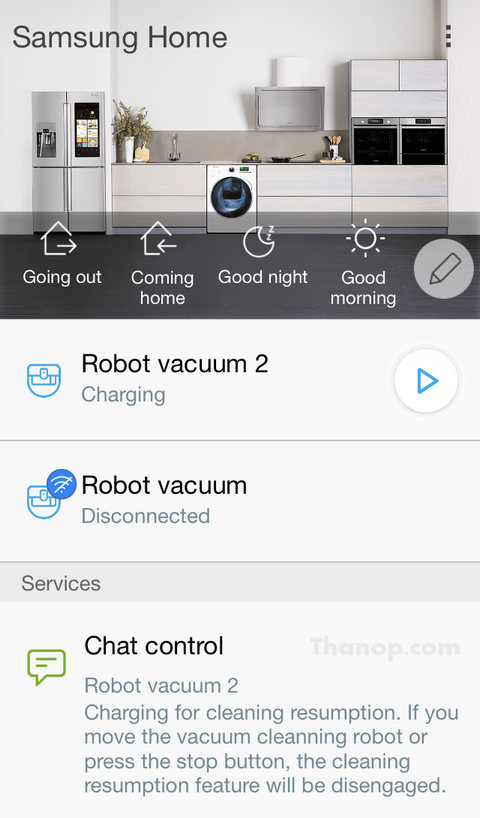 Samsung POWERbot VR7000 App Interface All Devices