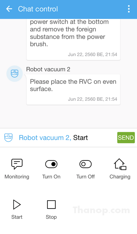 Samsung POWERbot VR7000 App Interface Chat Control