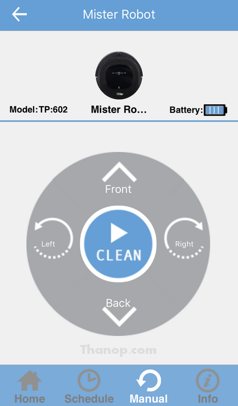 Mister Robot Duo Wi-Fi App Interface Manual Mode