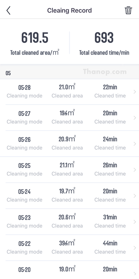 autobot-lazer-app-interface-cleaning-record-list