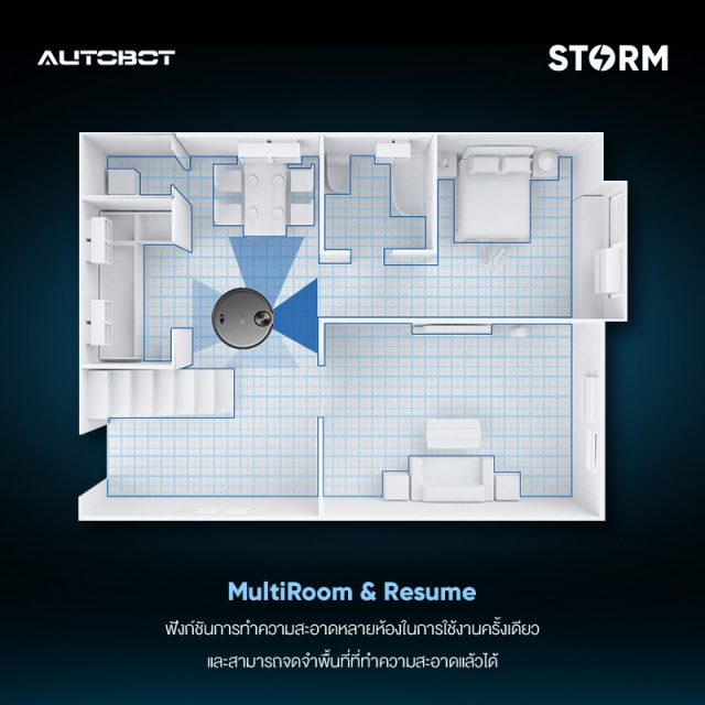 AUTOBOT Storm Feature Multi-Room Cleaning and Resume