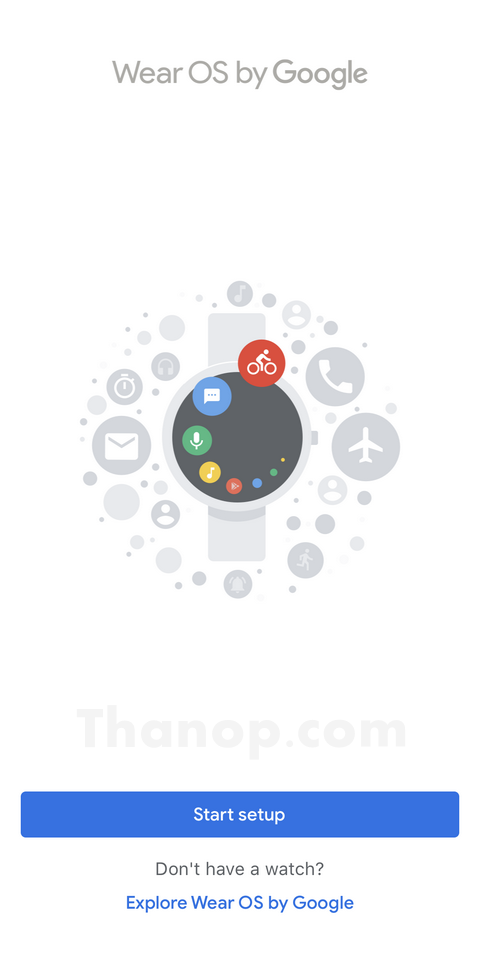 Wear OS by Google App Interface Start Setup