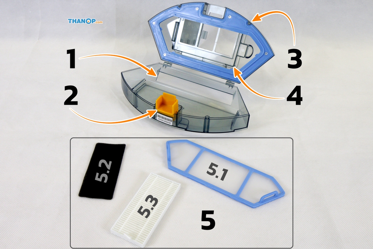 mamibot-exvac660-platinum-component-dustbin