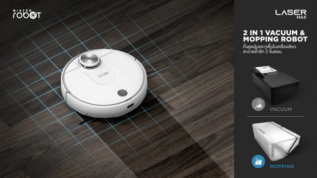 Mister Robot LASER MAX Feature Two-in-One Vacuum and Mopping Robot