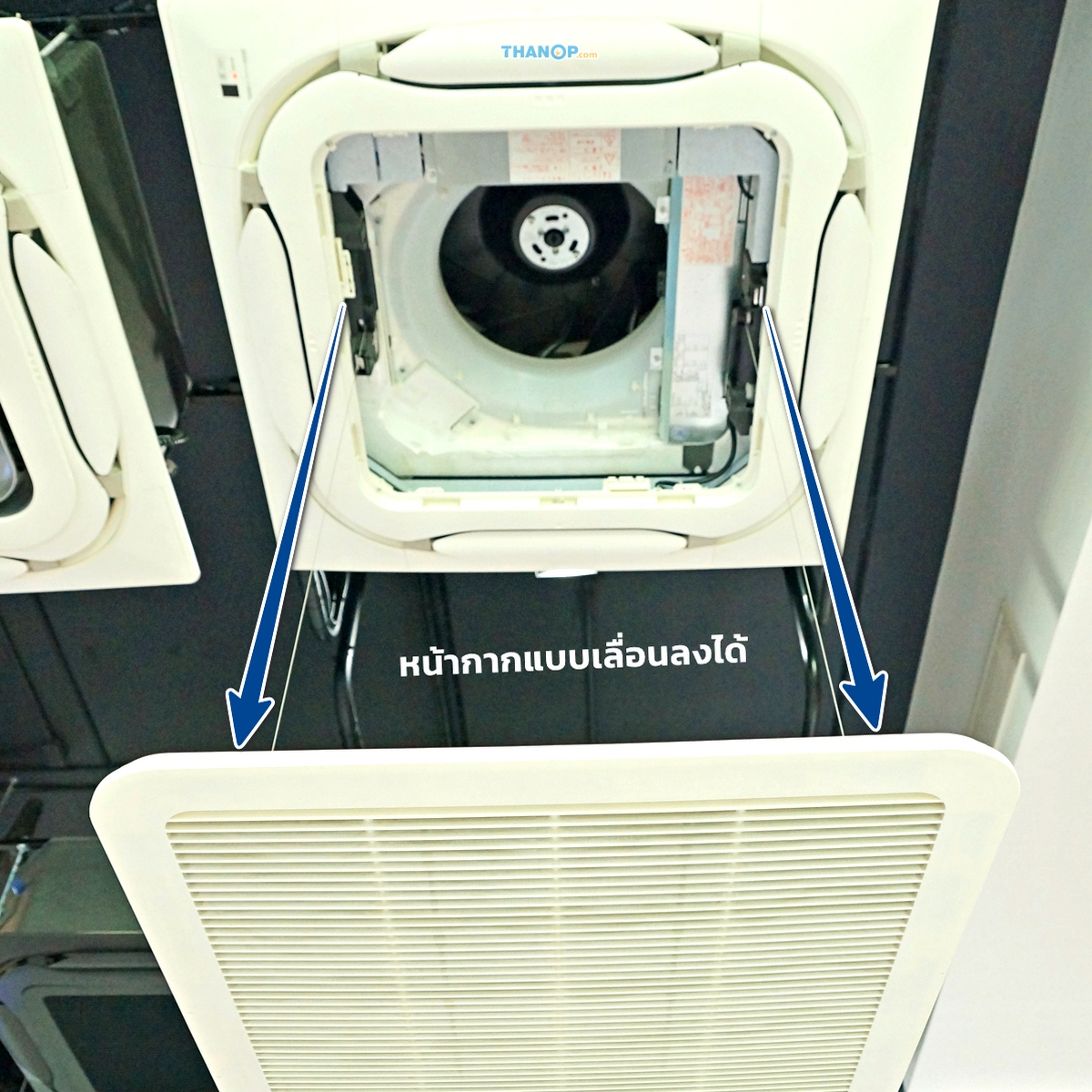 cassette-type-air-conditioner-automatic-drop-down-panel