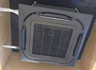 แอร์ฝังฝ้าเพดาน คืออะไร ? มีข้อดี ข้อเสีย ปัญหาในการติดตั้ง เป็นอย่างไร ? Cassette Type Air Conditioner Featured Image