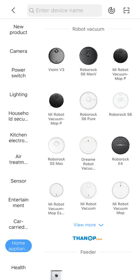 Mi Home App Interface Device Selection