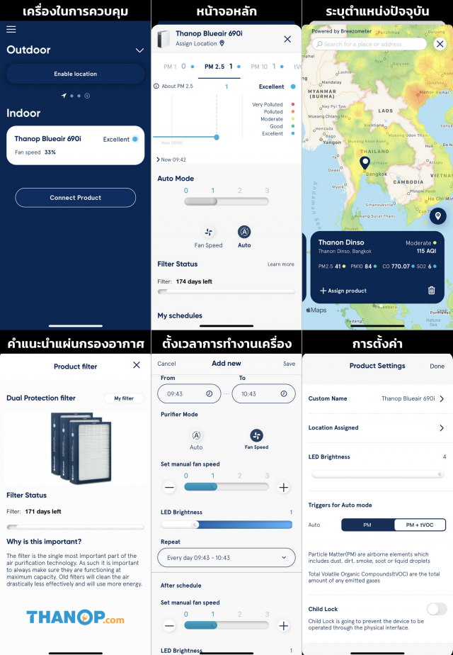 Blueair App Interface General Example